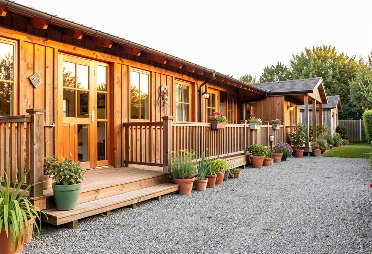 Deck and outbuilding area with low-clearance voids and sheltered zones where nuisance wildlife may settle